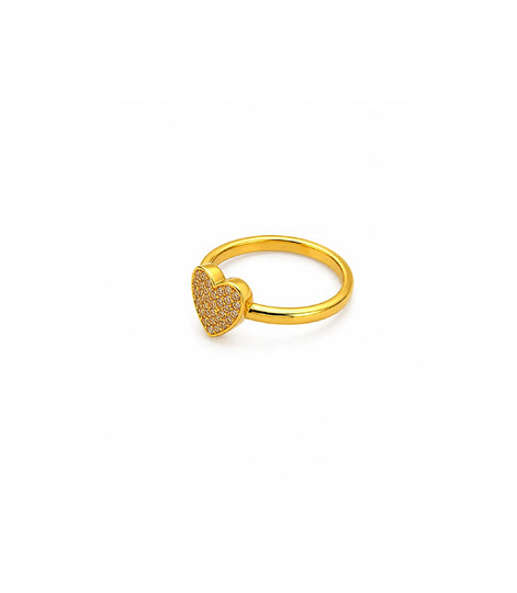 Gold Plated Heart Shaped Finger Ring