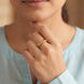 Gold Plated Leaflet Cutout Stone-Studded Finger Ring
