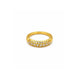 Gold Plated Leaflet Cutout Stone-Studded Finger Ring