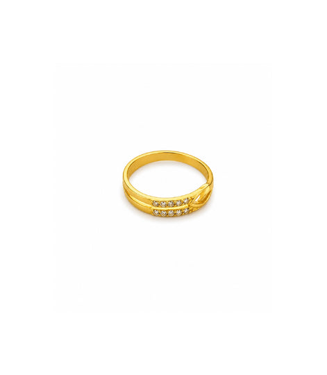 Gold Plated Dual-Row Heart Motif Finger Ring
