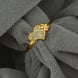 Gold Plated Heart & Flower Textured Finger Ring