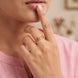 Gold Plated Double Row AD Crystal Finger Ring