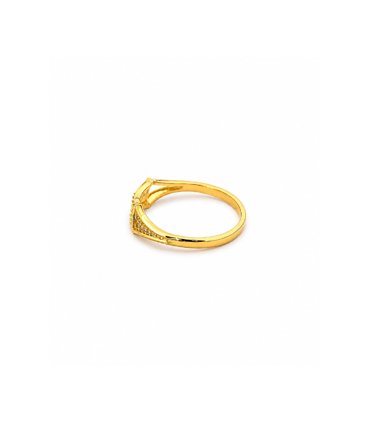 Gold Plated Double Row AD Crystal Finger Ring