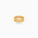 Gold Plated Multi Row Beaded Band Finger Ring