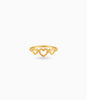 Gold Plated Triple Interlinked Heart Finger Ring