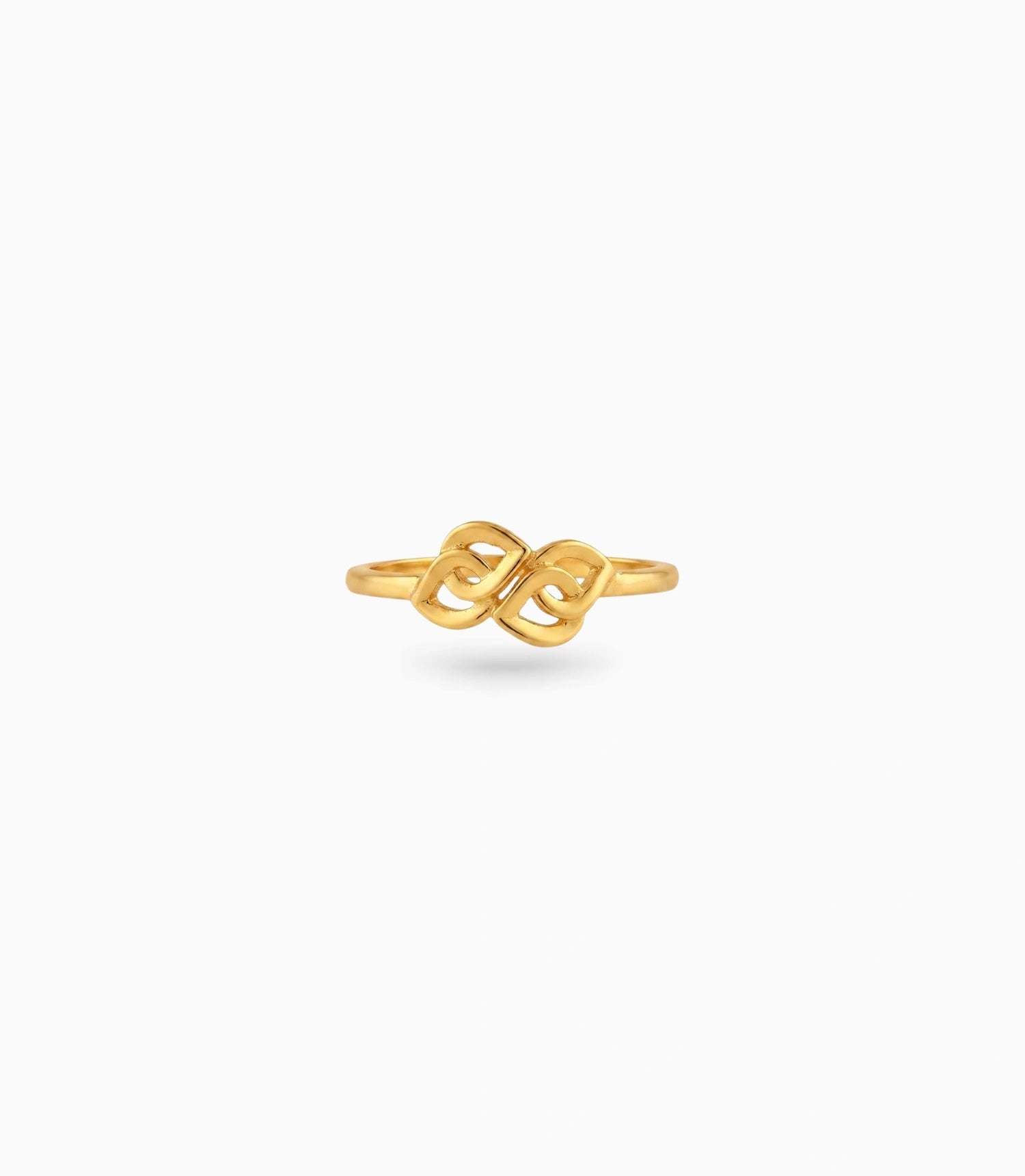 Gold Plated Intertwined Double Heart Finger Ring