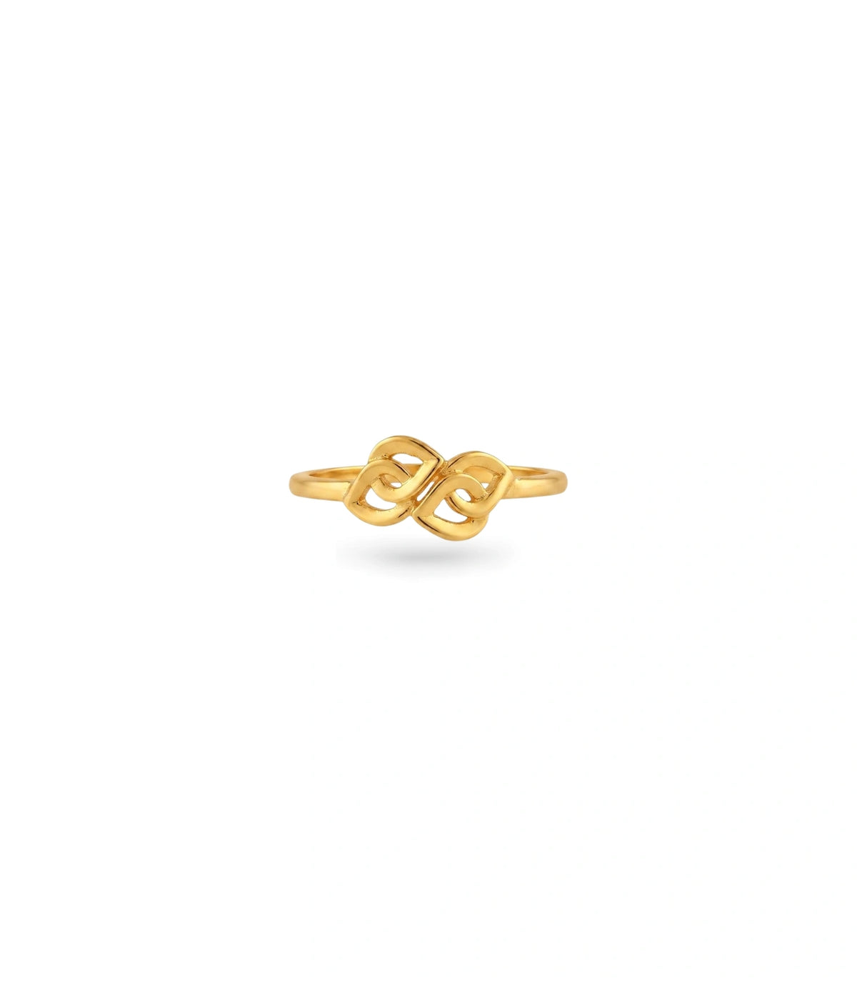Gold Plated Intertwined Double Heart Finger Ring