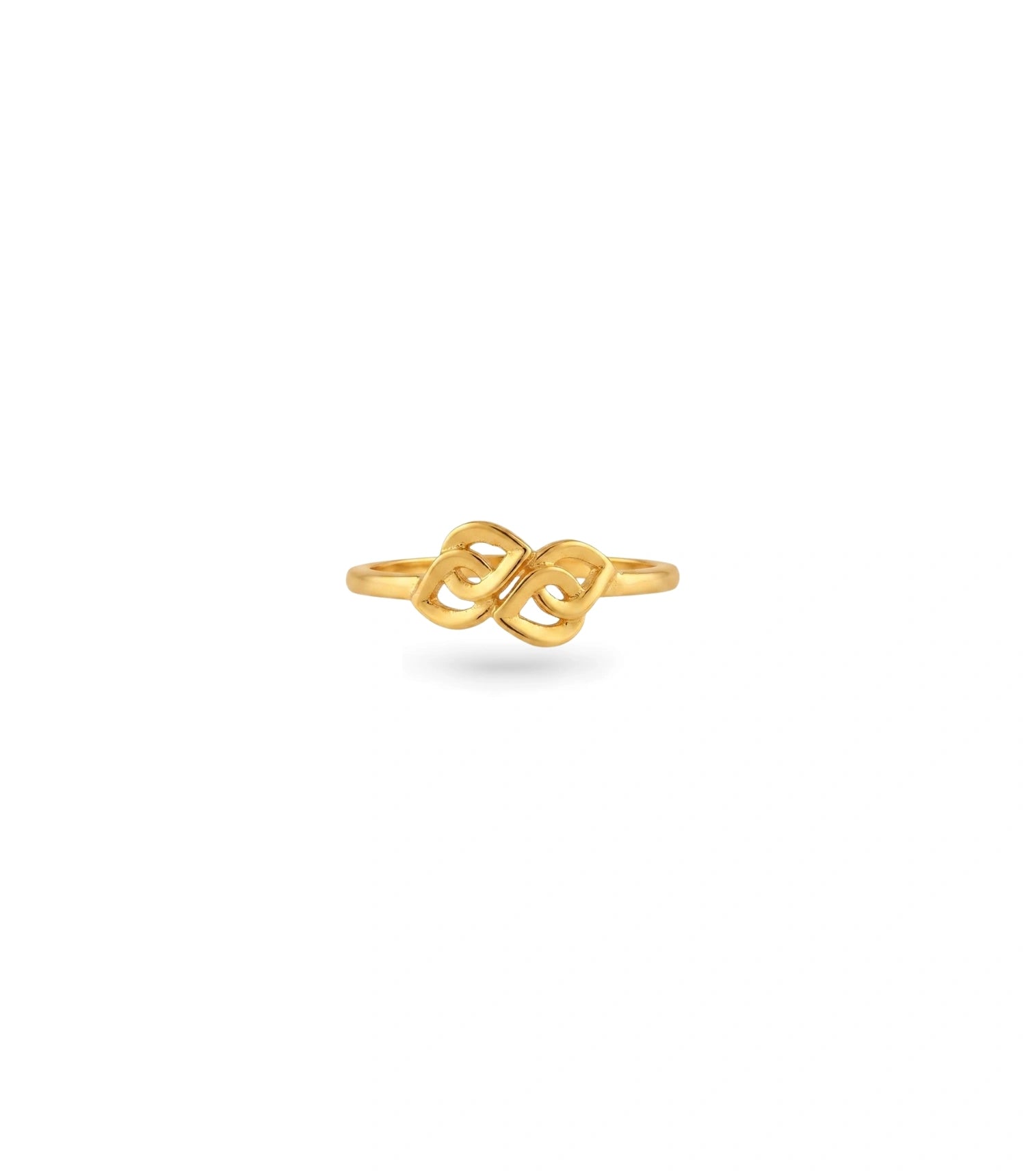 Gold Plated Intertwined Double Heart Finger Ring