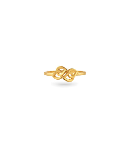Gold Plated Intertwined Double Heart Finger Ring
