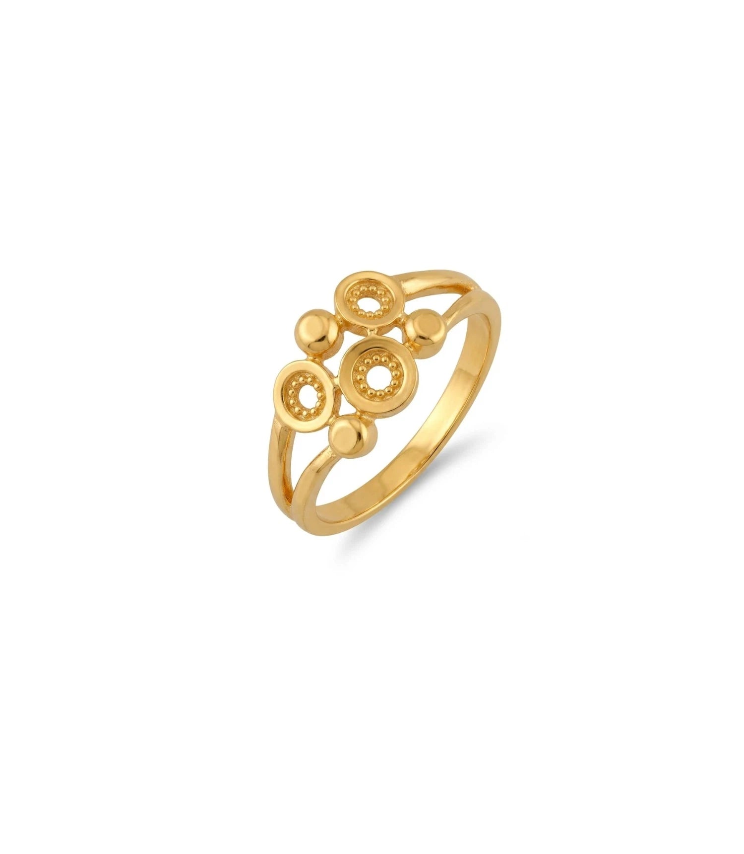 Gold Plated Geometric Adjustable Finger Ring for Women