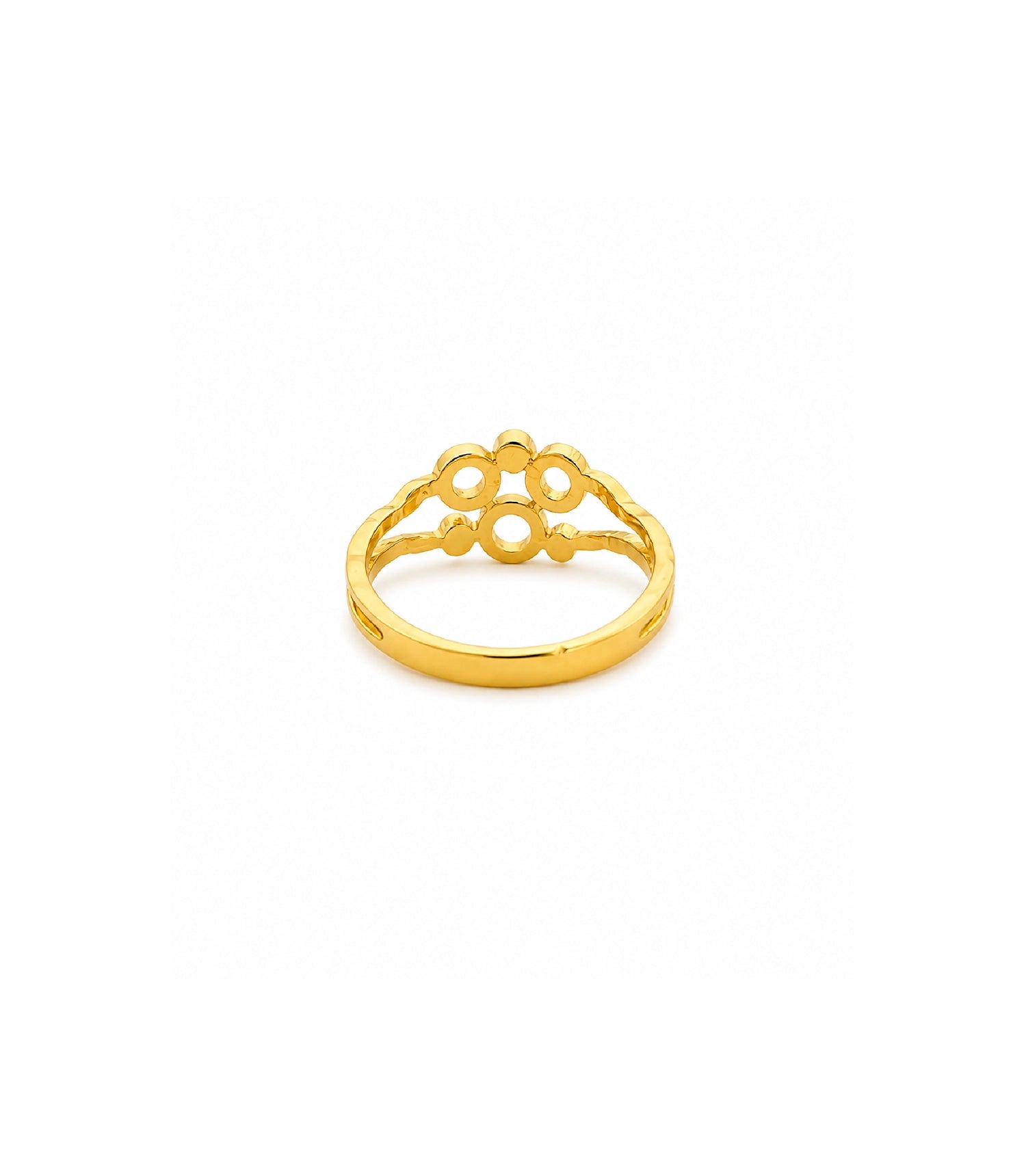 Gold Plated Geometric Adjustable Finger Ring for Women