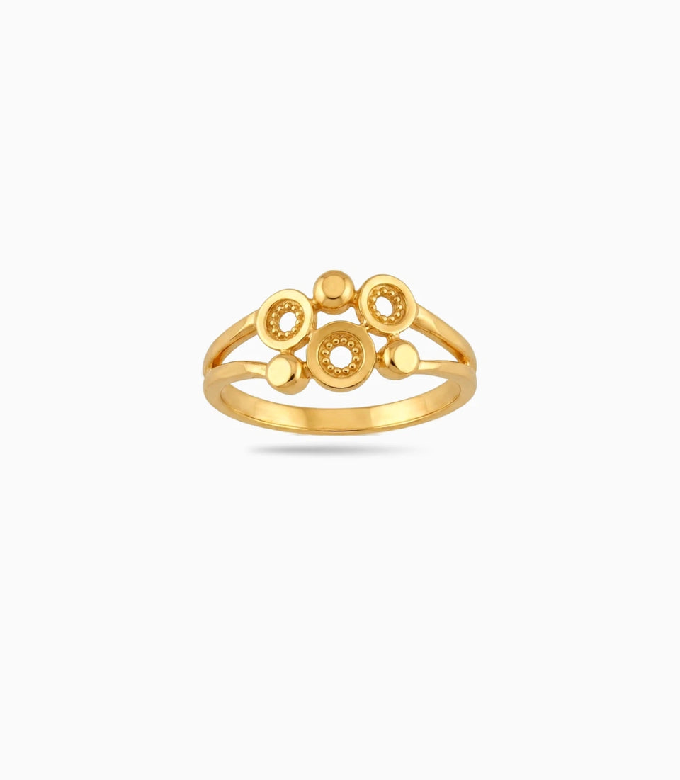 Gold Plated Geometric Adjustable Finger Ring for Women
