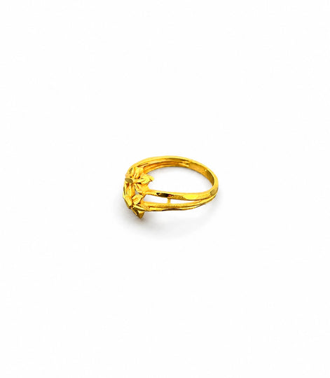 Gold Plated Floral Open Adjustable Ring for Women