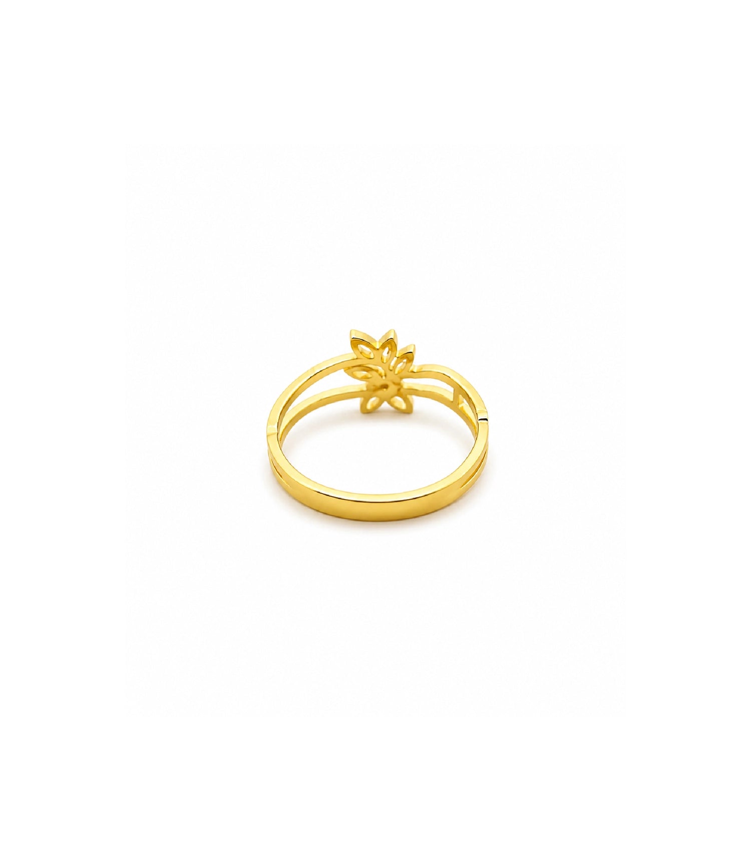 Gold Plated Floral Open Adjustable Ring for Women