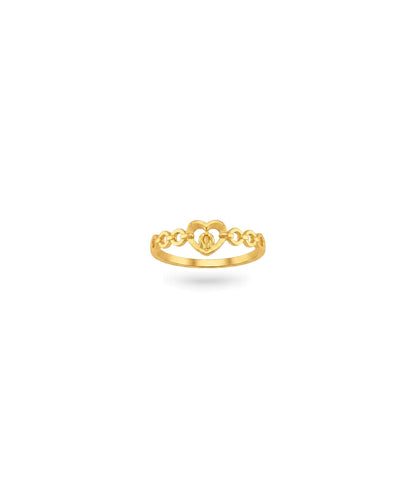 Gold Plated Party Interlock Heart Finger Ring