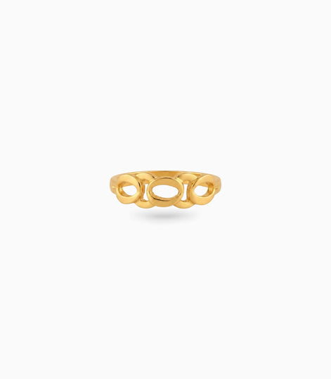 Gold Plated Party Chain Finger Ring