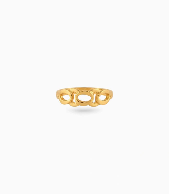 Gold Plated Party Chain Finger Ring
