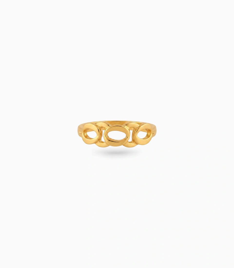 Gold Plated Party Chain Finger Ring