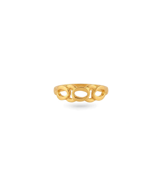 Gold Plated Party Chain Finger Ring