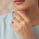 Gold Plated Elegant Floral Adjustable Finger Ring