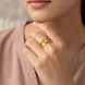 Gold Plated Floral Blossom Adjustable Finger Ring