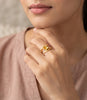 Gold Plated Floral Blossom Adjustable Finger Ring
