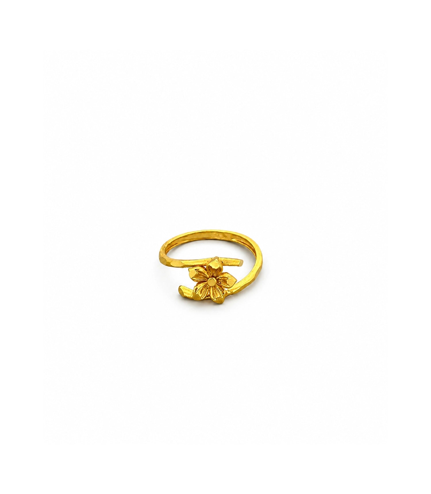 Gold Plated Floral Blossom Adjustable Finger Ring
