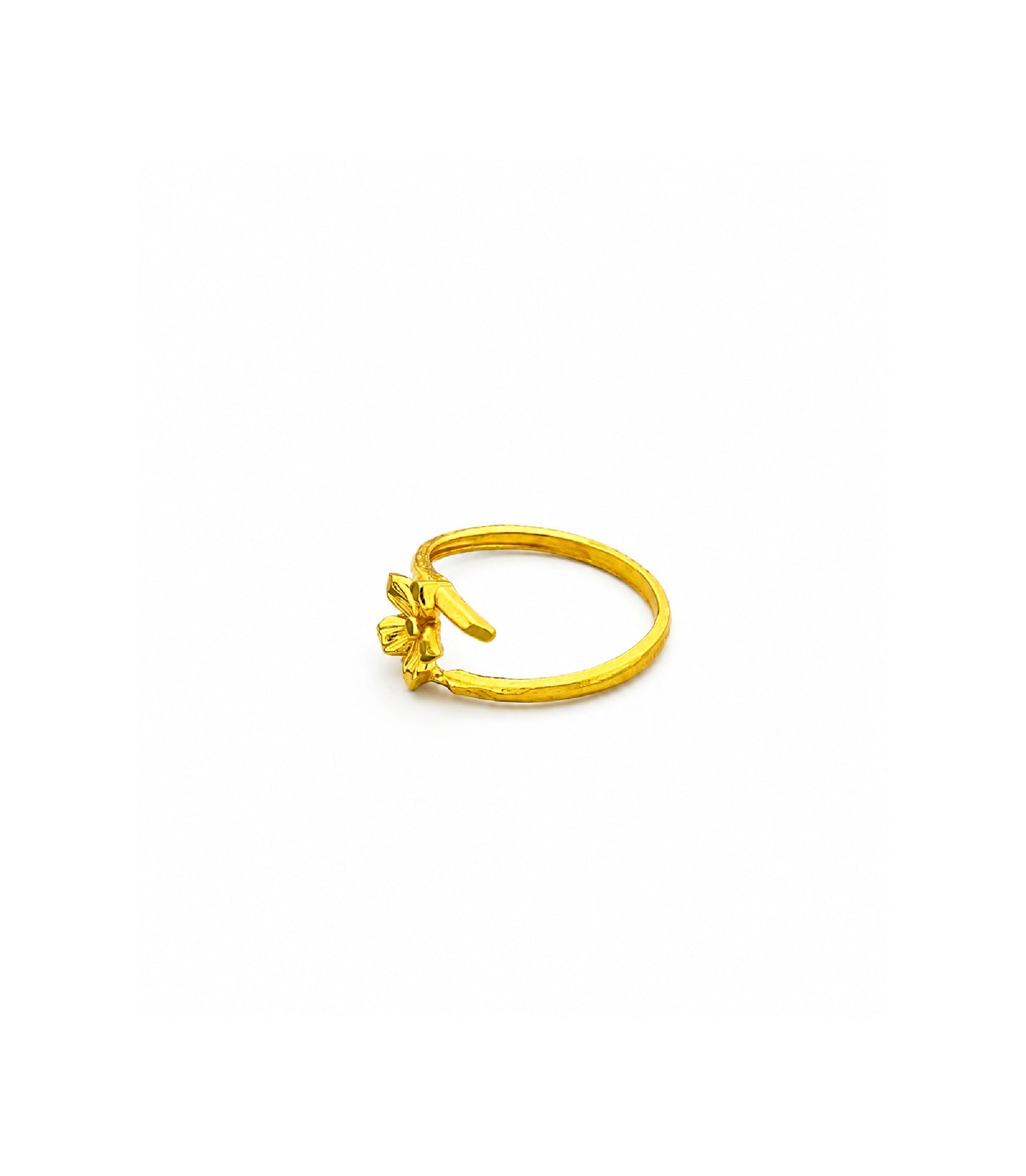 Gold Plated Floral Blossom Adjustable Finger Ring