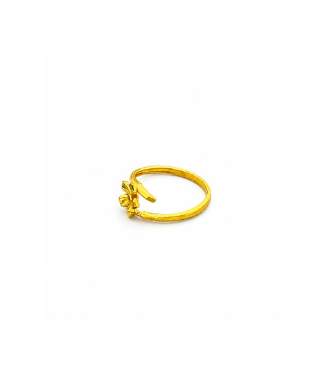 Gold Plated Floral Blossom Adjustable Finger Ring