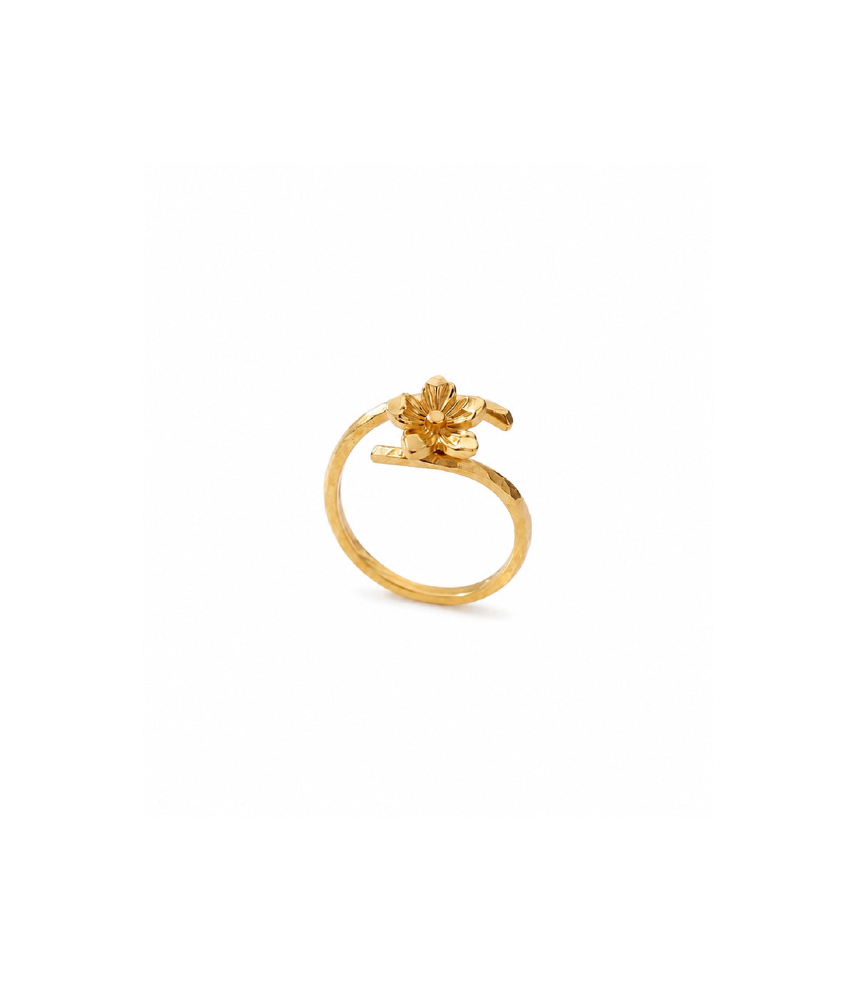 Gold Plated Floral Blossom Adjustable Finger Ring