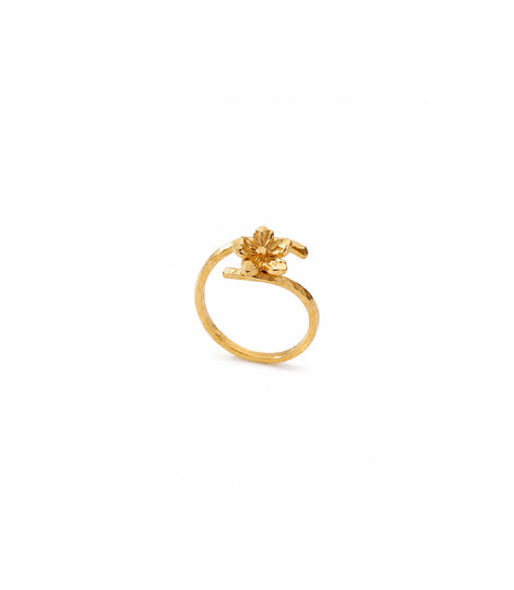 Gold Plated Floral Blossom Adjustable Finger Ring