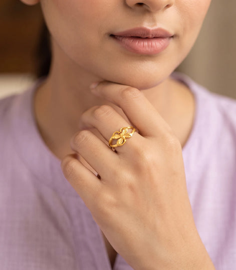 Gold Plated Delicate Butterfly Finger Ring