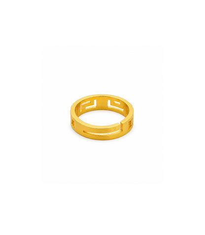 Gold Plated Geometric Adjustable Finger Ring