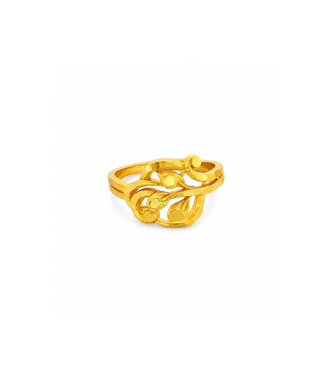 Gold Plated Harmony Swirl Adjustable Finger Ring