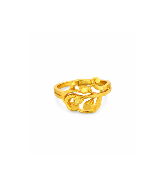 Gold Plated Harmony Swirl Adjustable Finger Ring
