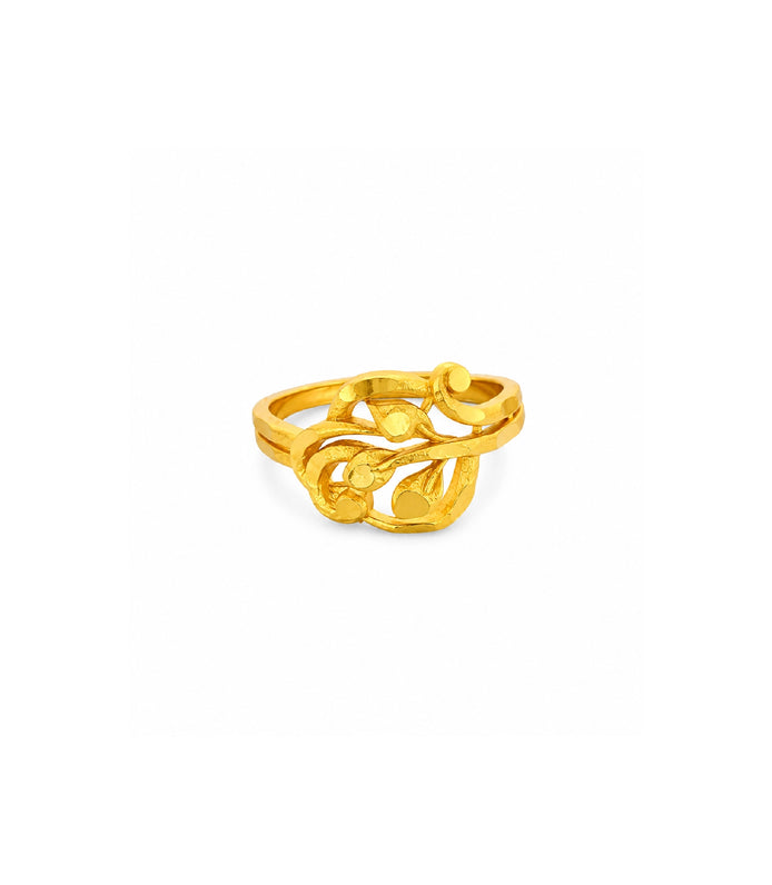 Gold Plated Harmony Swirl Adjustable Finger Ring