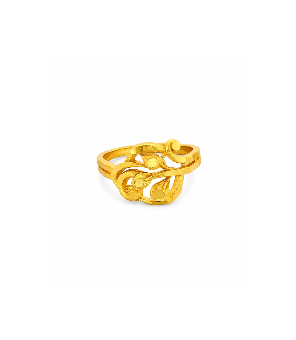 Gold Plated Harmony Swirl Adjustable Finger Ring
