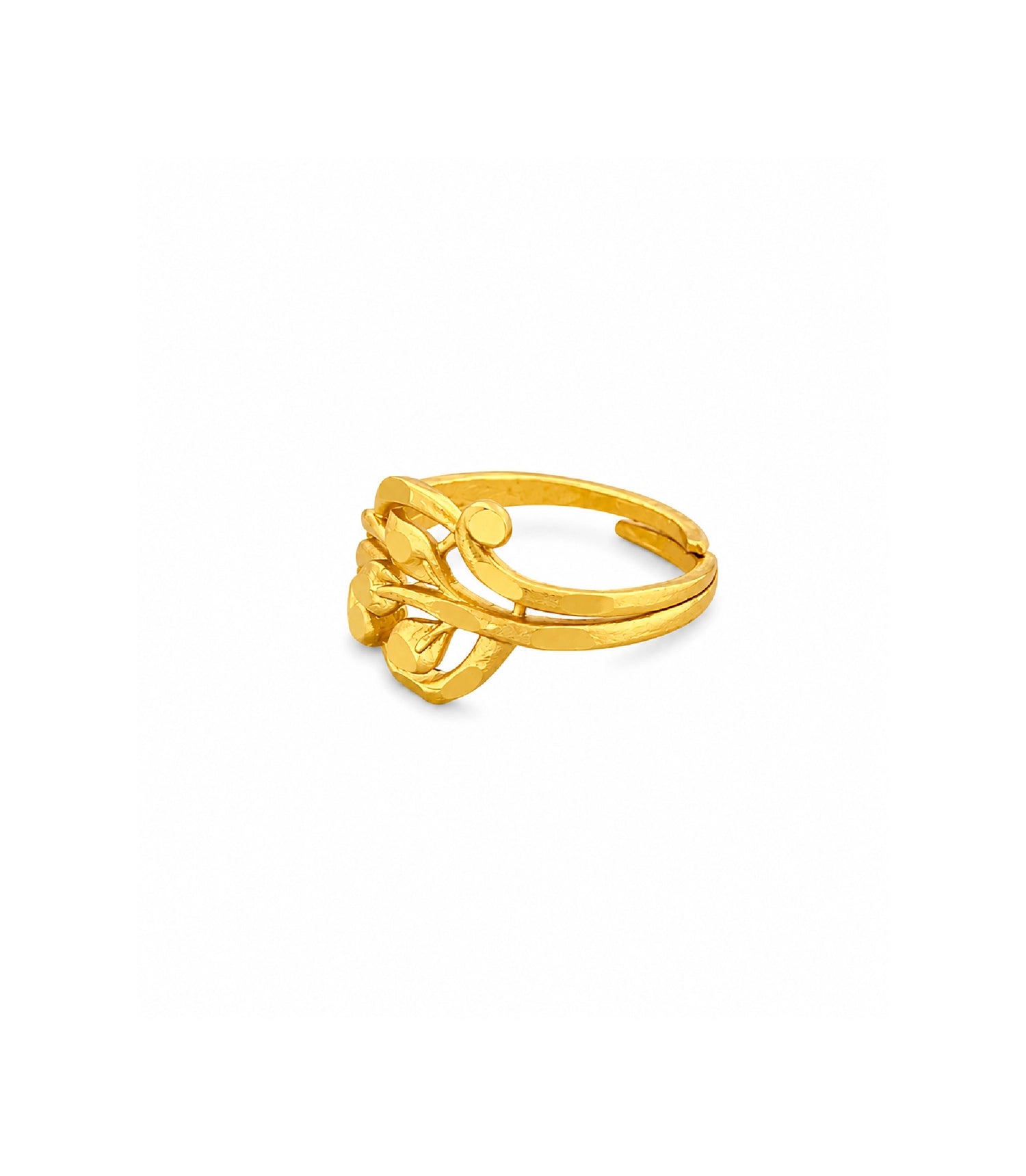 Gold Plated Harmony Swirl Adjustable Finger Ring