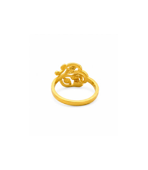 Gold Plated Harmony Swirl Adjustable Finger Ring
