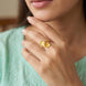 Gold Plated Floral Bloom Duo Adjustable Finger Ring