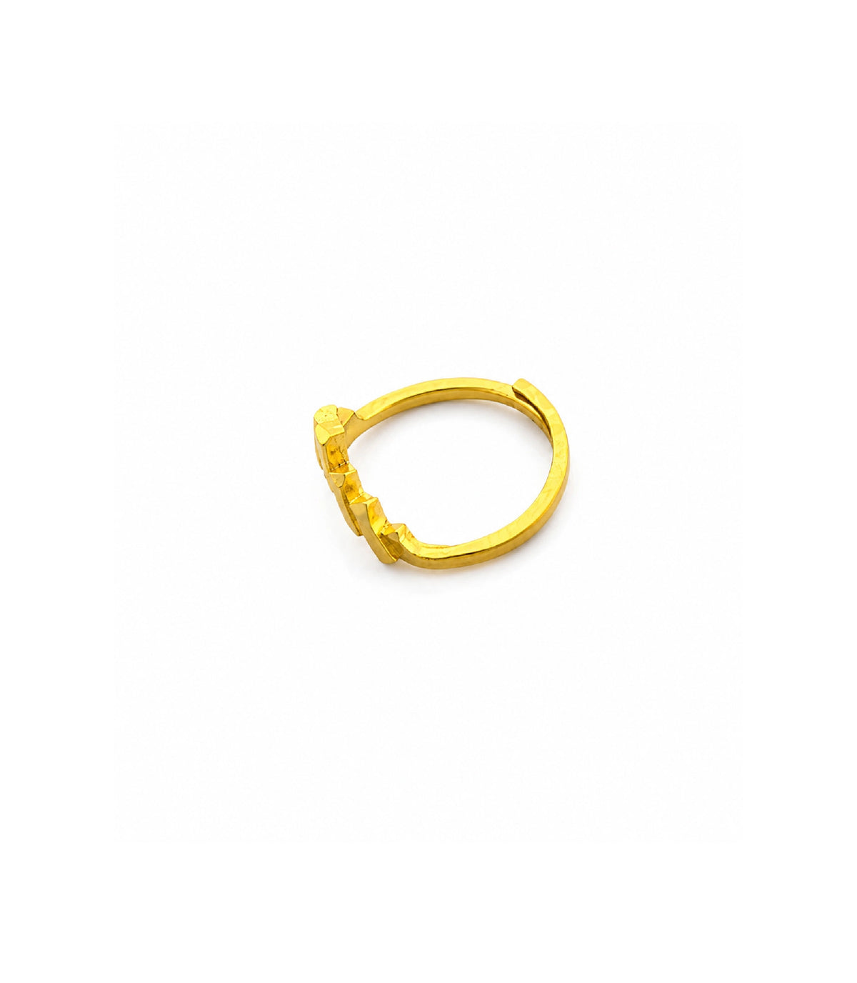 Gold Plated Geo Crest Adjustable Finger Ring