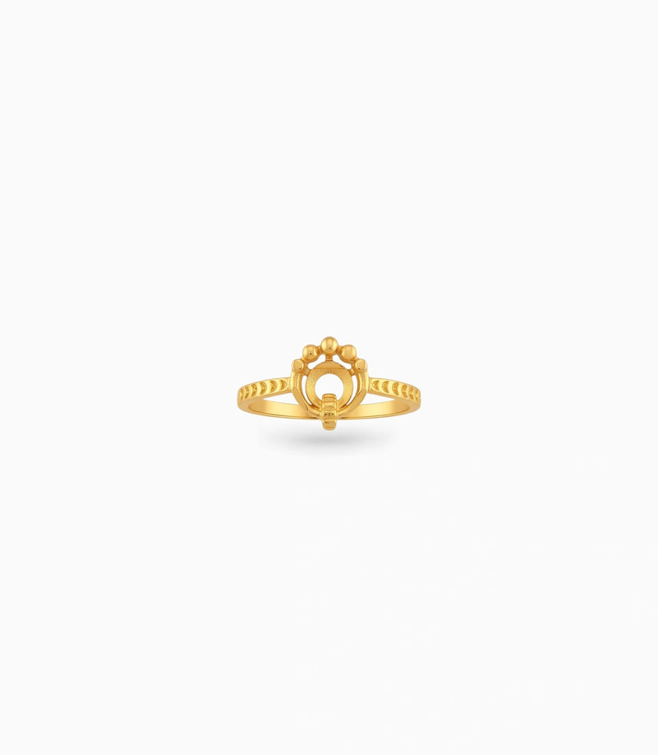 Gold Plated Party Circular Charm Finger Ring