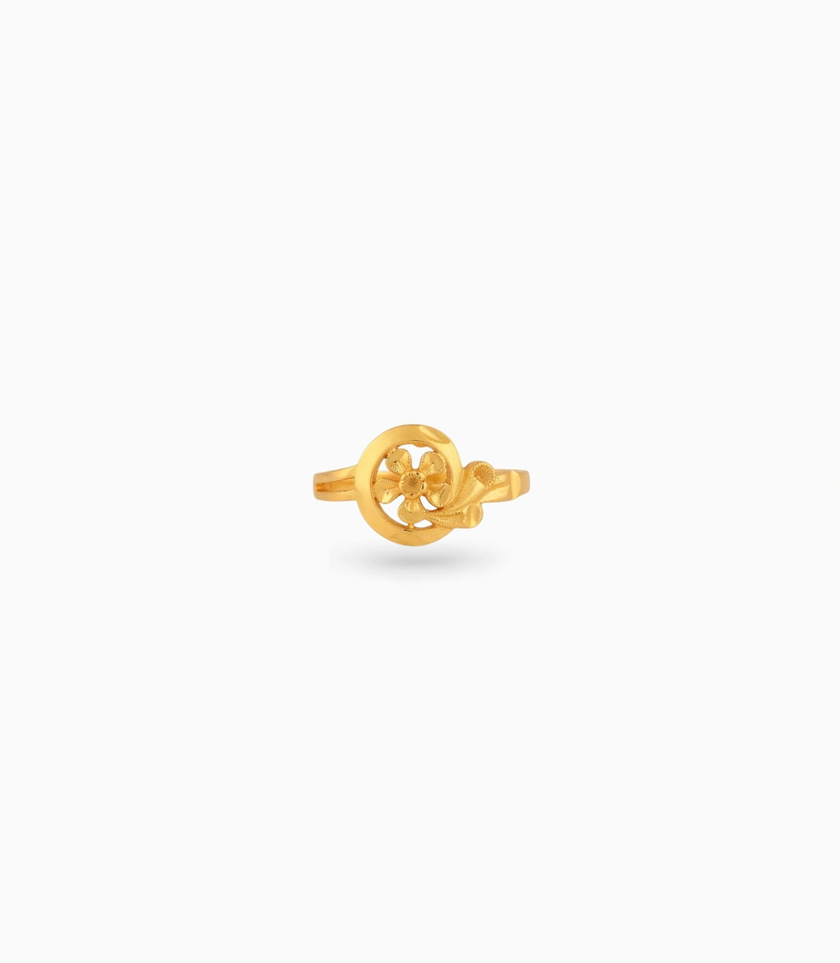 Gold Plated Party Round Floral Finger Ring