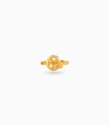 Gold Plated Party Round Floral Finger Ring