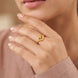 Gold Plated Open Heart Adjustable Finger Ring