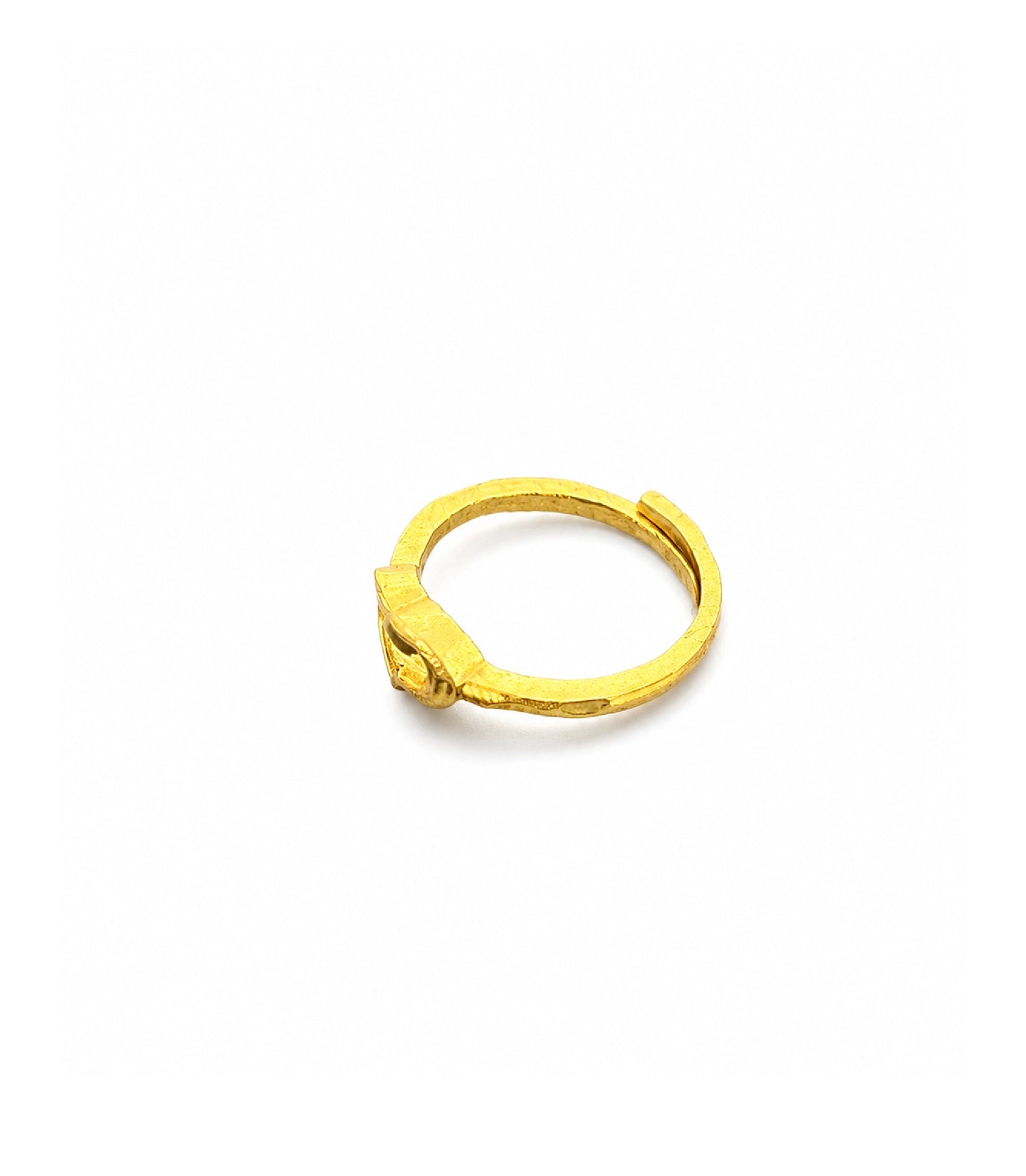 Gold Plated Open Heart Adjustable Finger Ring