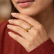 Gold Plated Solitaire Adjustable Finger Ring