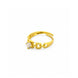 Gold Plated Solitaire Adjustable Finger Ring