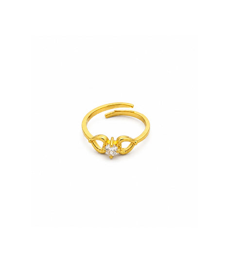 Gold Plated Lumi Bow Adjustable AD Finger Ring