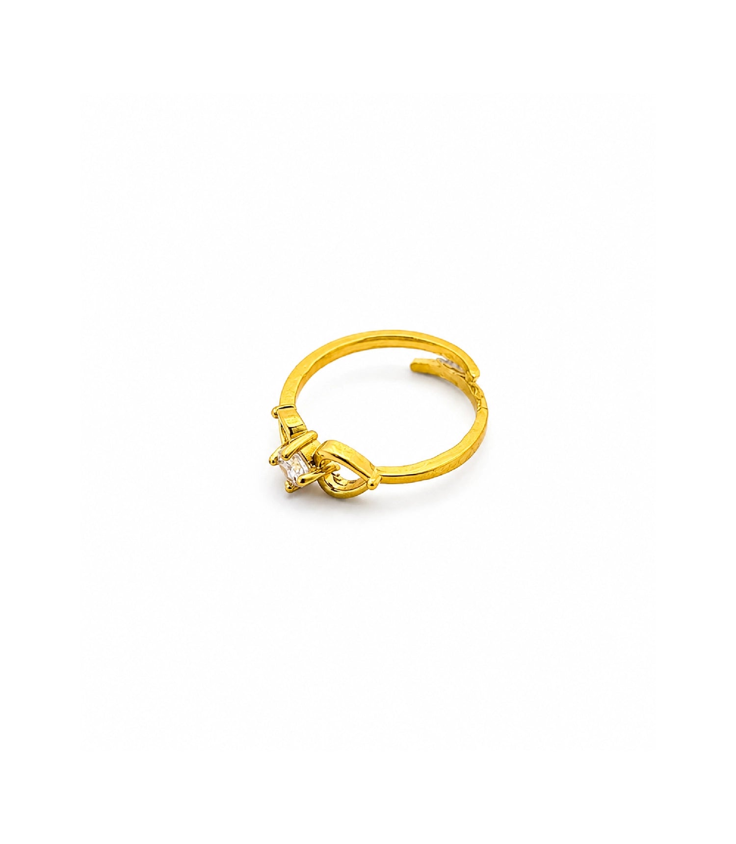 Gold Plated Lumi Bow Adjustable AD Finger Ring